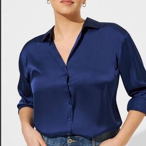 Torrid navy blue Georgette’s blouse, size 2.